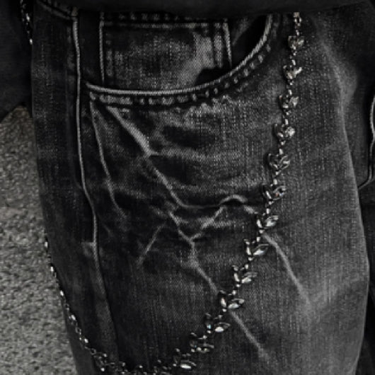 Cadena de Cintura Denim para Hombre con Dije de Plata Vine Negra - Image 7