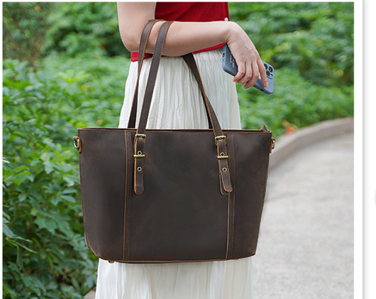 Bolso de Cuero Genuino Estilo Vintage para Mujer - Bolsa Tote Elegante - Image 5