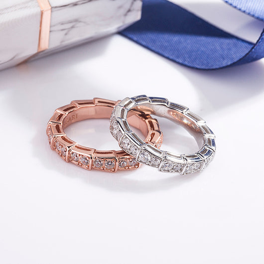 Anillo Serpiente Diamantes Completos Plata 925 Temperament - Image 4