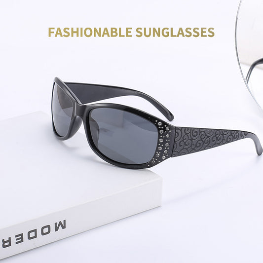 Gafas de Sol Polarizadas Retro Diamante para Mujer con Visión Nocturna