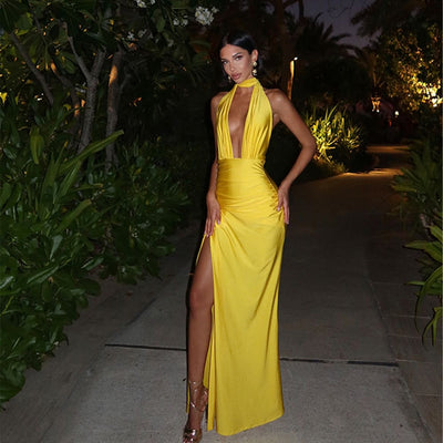 Vestido Maxi Halter Backless Only Invites