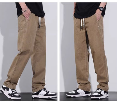 Pantalones de Trabajo Vintage Holgados para Hombre - Estilo Casual Americano - Image 8
