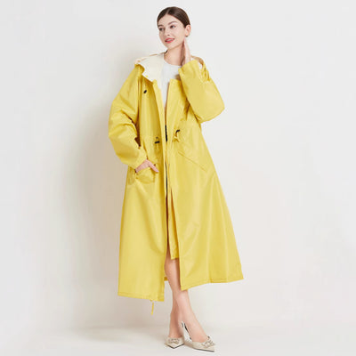 Gabardina Impermeable de Largo Medio para Mujer