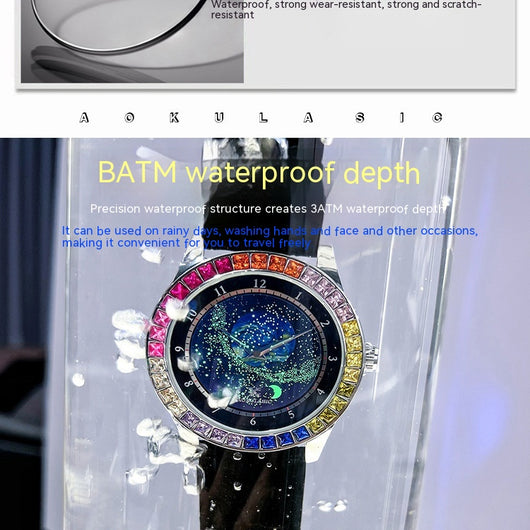 Reloj Mecánico Automático Hombre Cielo Estrellado con Cristales Luminosos Resistente al Agua - Image 9