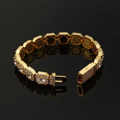 Cadena Hip Hop Cuadrada de Piedra de Caramelo - Collar y Pulsera - Image 33
