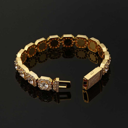 Cadena Hip Hop Cuadrada de Piedra de Caramelo - Collar y Pulsera - Image 33