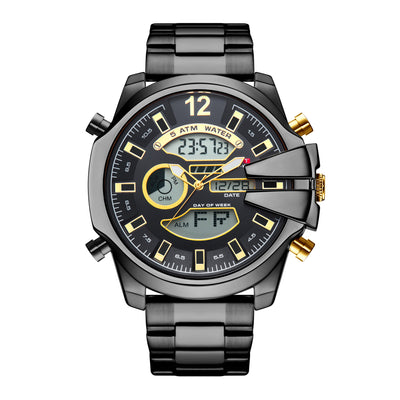 Reloj Deportivo de Acero Inoxidable Dual con Alarma LED Resistente al Agua - Image 7