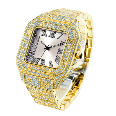Reloj Hip Hop Cuadrado con Diamantes Completos para Hombre - Image 4