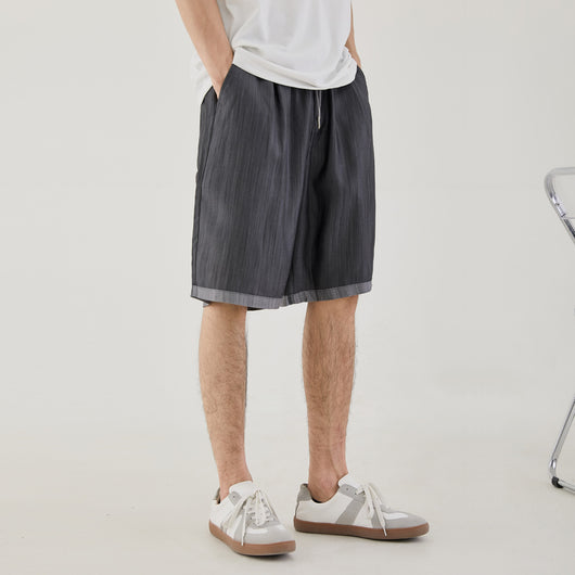 Shorts Tencel Hombre Verano - Corte Recto Suelto Estilo Casual Moderno - Image 3
