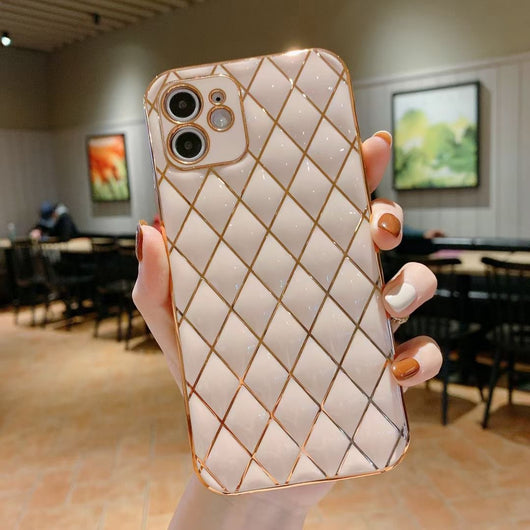 Funda para Celular de Piel de Cordero con Patrón Diamantado - Protección Resistente a Caídas - Image 7