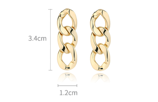Aretes de Cadena Metálica Circulares Minimalistas para Mujer - Image 7