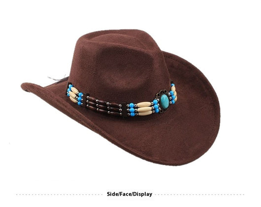 Sombrero Vaquero Punk de Ala Ancha con Peluche Sintético para Montar a Caballo - Image 13