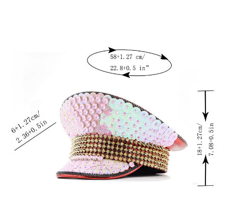 Gorra de Fiesta Rosa con Lentejuelas y Diamantes para Bodas y Eventos - Image 9