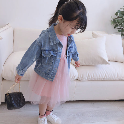 Chaqueta de Mezclilla para Niñas Estilo Clásico Primavera-Otoño - Image 8