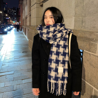 Bufanda Cuadros Escoceses Gruesa Estilo Coreano para Mujer - Image 19