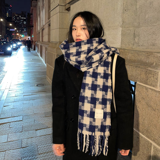 Bufanda Cuadros Escoceses Gruesa Estilo Coreano para Mujer - Image 19
