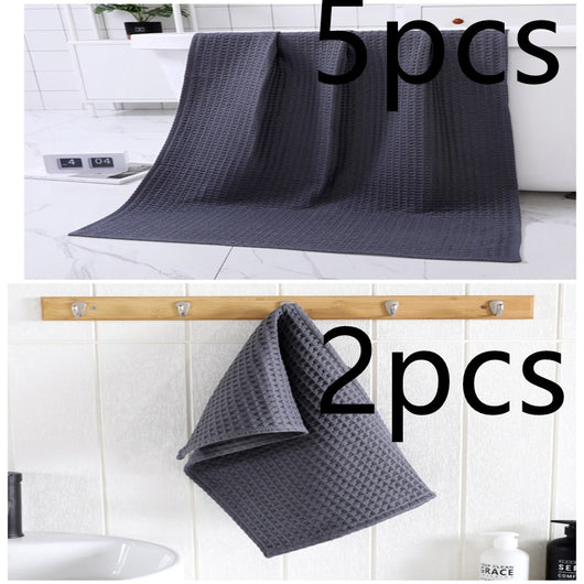 Toalla de Baño de Algodón Puro Textura Waffle - Súper Absorbente y Secado Rápido - Image 32