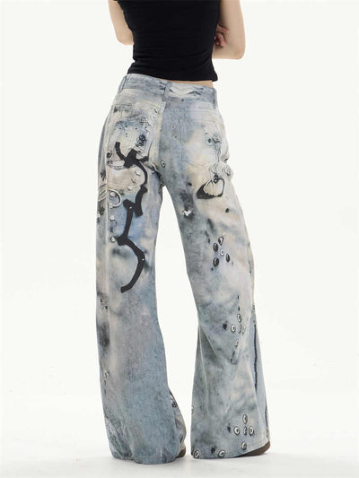 Pantalones Vaqueros Rectos de Pierna Ancha con Múltiples Bolsillos - Image 4