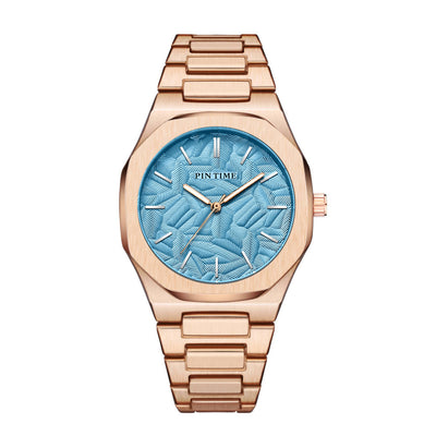 Reloj Impermeable para Hombre con Esfera Grabada en Relieve de Hoja de Palma - Image 15