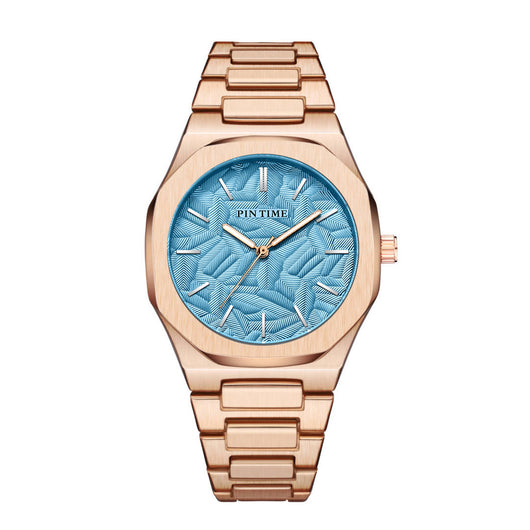 Reloj Impermeable para Hombre con Esfera Grabada en Relieve de Hoja de Palma - Image 15