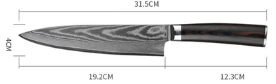 Cuchillo de Chef con Patrón Damasco en Acero - Image 6