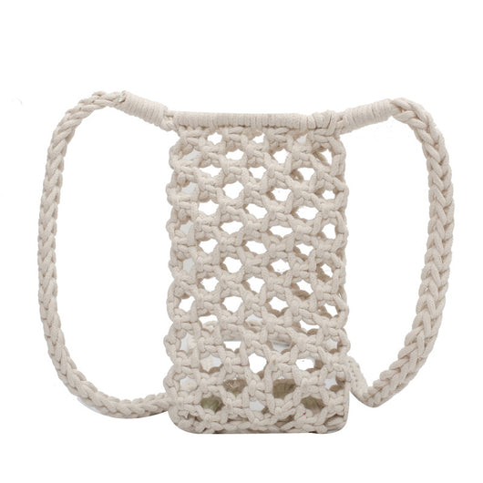 Bolsa Mensajera Tejida de Colores Lisos - Estilo Casual Multiusos