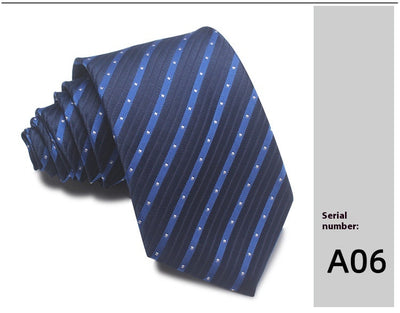Corbata Jacquard Rayada 8CM para Hombre - Rojo, Negro y Azul - Image 32