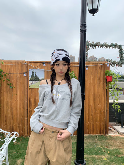 Sudadera Retro con Estampado de Letras y Cordones en Hombros - Image 16