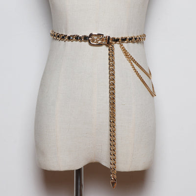 Jeans Femeninos Elegantes con Cadena Trenzada de Metal - Image 10
