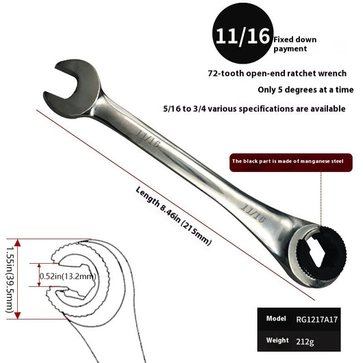 Llave Inglesa Ajustable con Carraca de Tubo Abierto - Image 24
