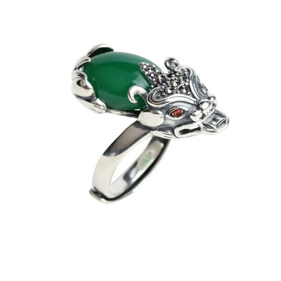 Anillo Vintage Granate Rojo en Ágata Calcedonia para Hombre y Mujer - Image 11