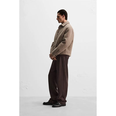 Saco Casual de Lana Tejida con Solapa para Hombre - Image 3