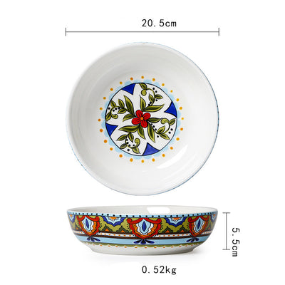Plato de Cerámica Estilo Pastoral para Comidas Principales - Image 12