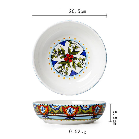 Plato de Cerámica Estilo Pastoral para Comidas Principales - Image 12
