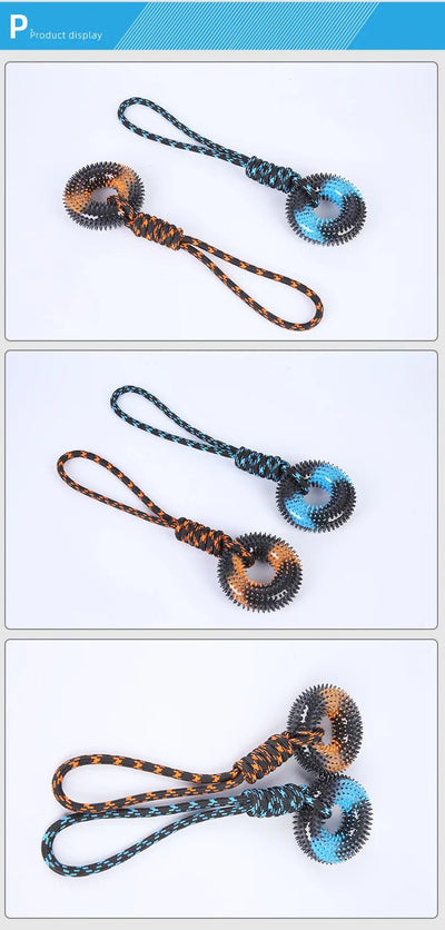 Cuerda Interactiva Doble Color para Perros - Juguete Resistente a Mordidas con Nudo - Image 10