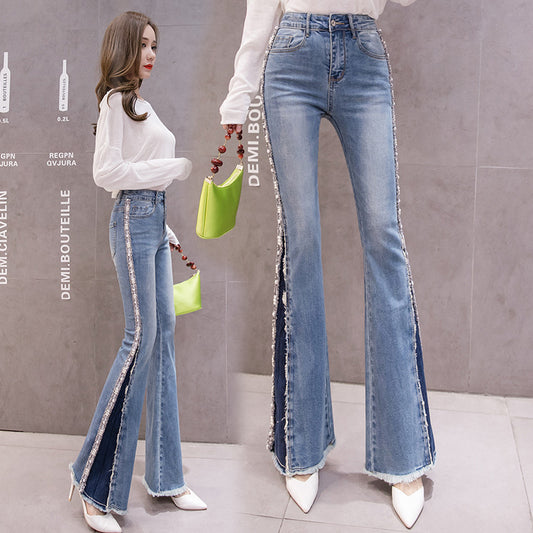 Pantalones Vaqueros Talle Alto Efecto Adelgazante con Bordados y Abalorios - Image 2