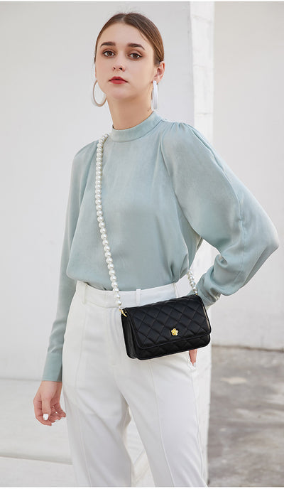 Bolso de Cadena Diamante Estilo Perfume en Cuero Pequeño - Image 12