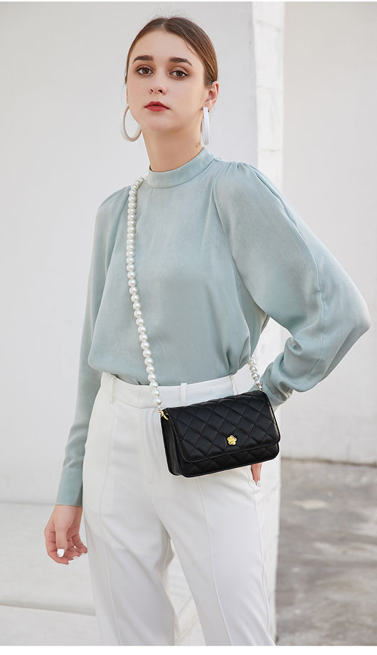 Bolso de Cadena Diamante Estilo Perfume en Cuero Pequeño - Image 12