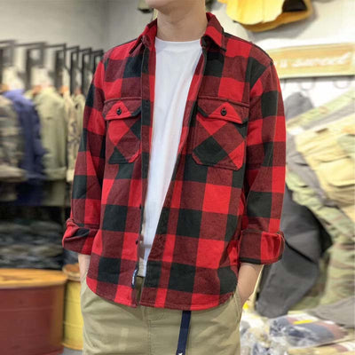Camisa Franela Gruesa Estilo Americano para Hombre