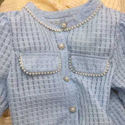 Conjunto de Falda Alta y Blusa de Perlas para Verano - Image 13