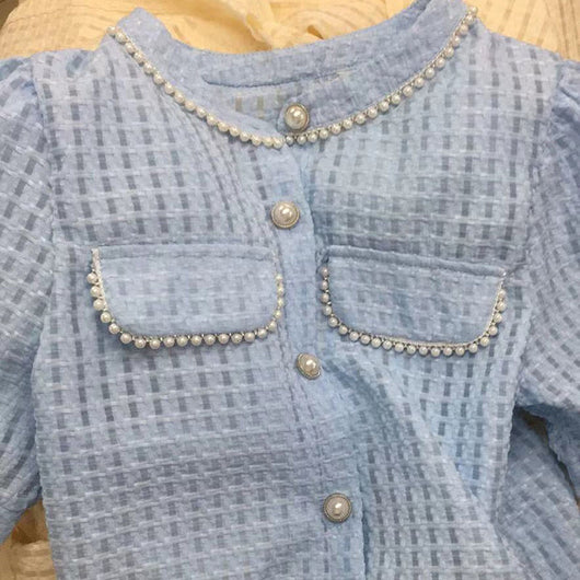 Conjunto de Falda Alta y Blusa de Perlas para Verano - Image 13