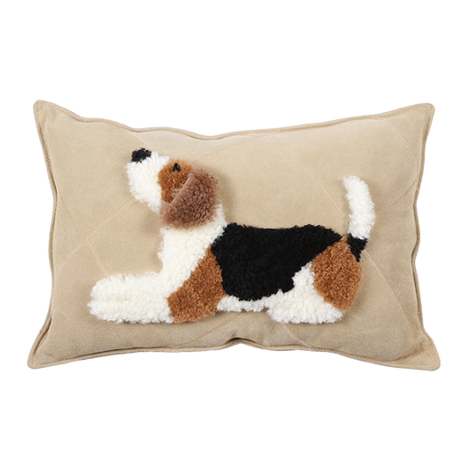 Almohada Decorativa Perro Cartoon en Cuero y Lana - Image 9