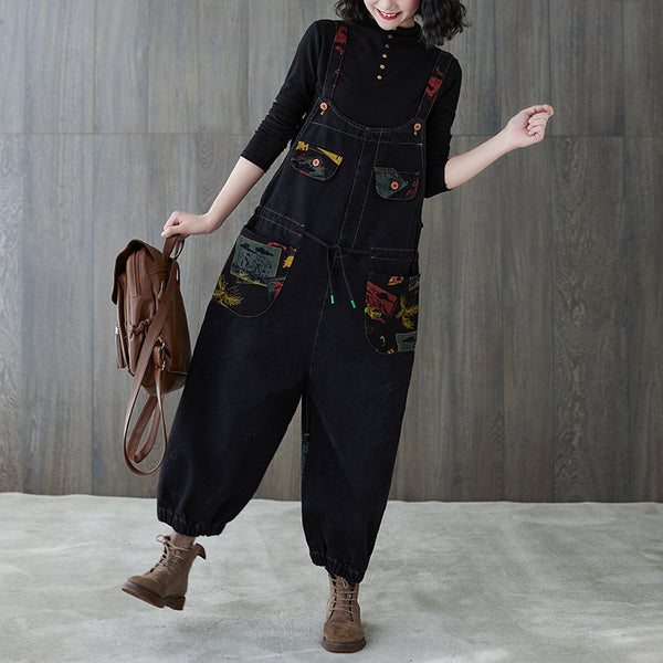 Jeans Casuales con Tirantes Estampados