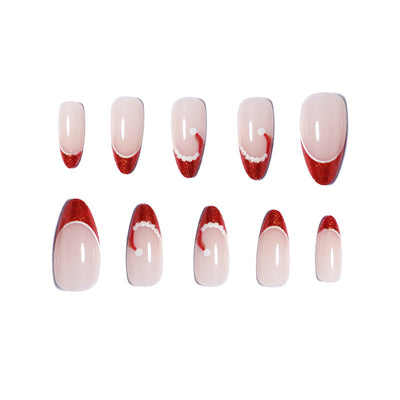 Uñas Postizas Navideñas Acabado Francés Premium - Image 4