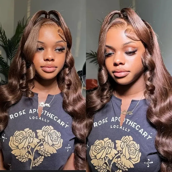 Peluca Ondulada Larga Castaña - Cabello Rizado Voluminoso