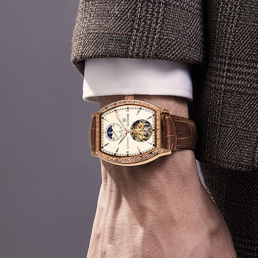 Reloj Mecánico Automático Impermeable con Esfera Luminosa de Cuero - Image 9