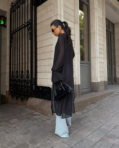 Blusa Holgada de Gasa Estilo Oscuro para Mujer - Image 11