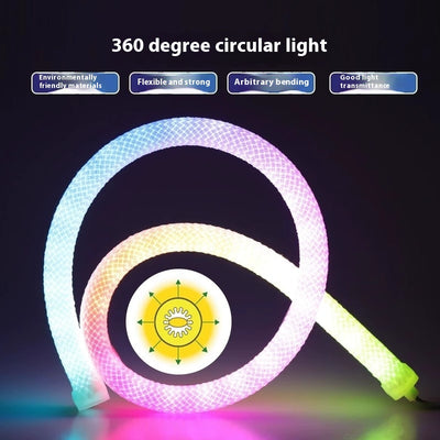 Cinturón Luminoso 360° de Malla Flexible con Luz Neón Multicolor Impermeable - Image 3