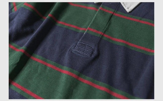 Polo Retro de Manga Larga con Rayas - Camiseta Clásica para Hombre - Image 17