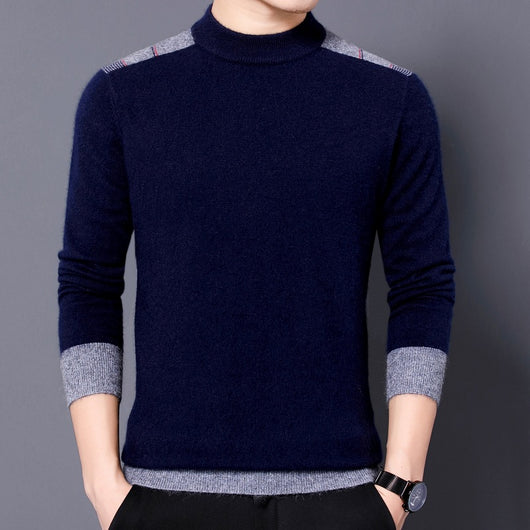 Suéter Cuello Alto Reversible de Terciopelo Manga Larga para Hombre - Image 9